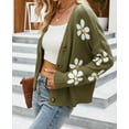thumbnail image 2 of Alsol Lamesa Women's Cardigan Sweater Floral Print Open Front Buton Down Soft Knit Cardigans Sweater, 2 of 4