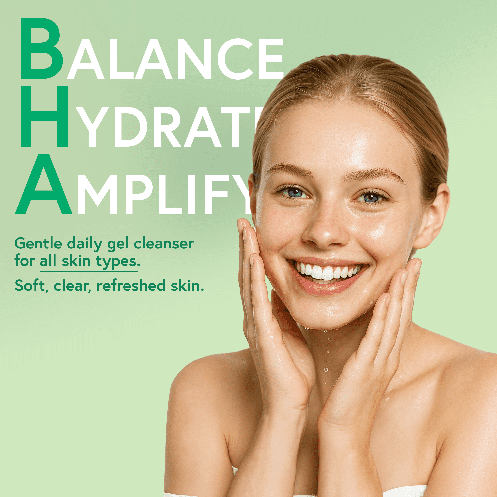 SoloVegan 2% BHA Oil Control Gel Facial Cleanser(170ml), Makeup Remover Cleanser, Korean Skincare
