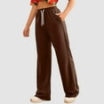 thumbnail image 6 of Ierhent Women Pants Casual Work Women's Loose Fit Classic Lounge Pants(Brown,M), 6 of 7