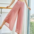 thumbnail image 5 of Hfyihgf High Waisted Chiffon Pants for Women Dressy Casual Wide Leg Flowy Long Pants Casual Split Hem Palazzo Lounge Trousers with Pockets(Pink,XXL), 5 of 5