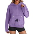 thumbnail image 2 of Yievot Cat Pouch Hoodies for Women Kangaroo Pocket Dog Pouch Sweatshirts Pet Carrier Pullover Long Sleeve Fall Sweatshirt, 2 of 5
