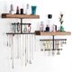 thumbnail image 1 of Hanging Wall Mounted Jewelry Organizer with Rustic Wood Jewelry Holder Display for Necklaces Br, 1 of 5