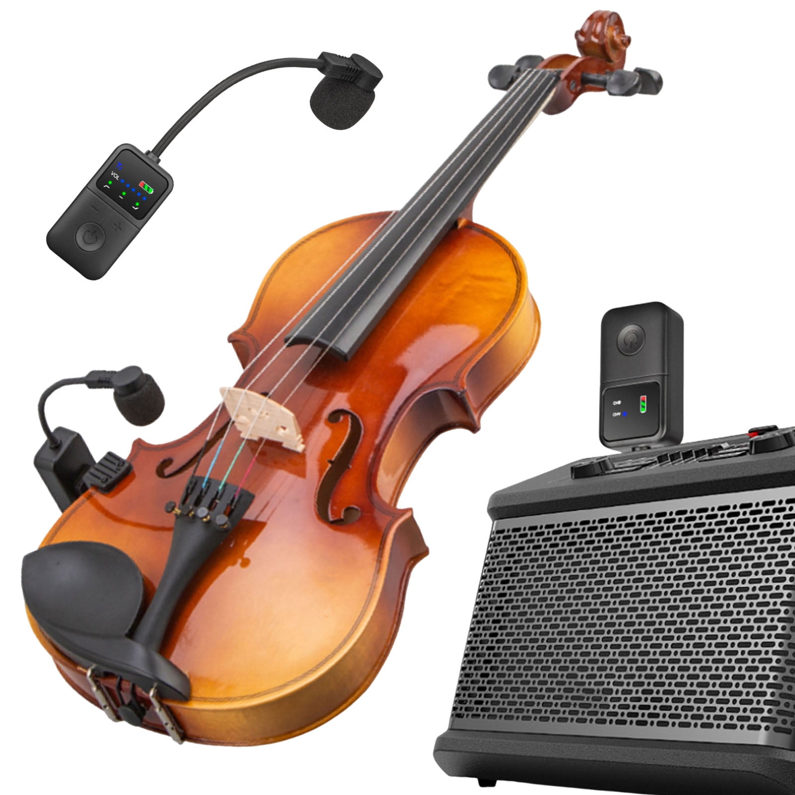 HUISZJ Instrument Microphone, Violin Performance Wireless Microphone, Rechargeable Professional Sound Pickup