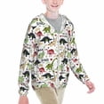 thumbnail image 2 of Cauagu Dinosaur Print Sun Protection Jacket for Teen,Full-Zipper Long Sleeve Sun Shirts with Pockets UV Hoodie Shirts Outdoor Athletic Jacket-XX-Large, 2 of 7