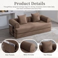 thumbnail image 4 of Jopath 79" Convertible Sofa Bed with Fixed-Shape Frame & Removable Armrests, Modular Corduroy Sleeper Sofa with 2 Pillows,Folding Mattress Couch for Small Spaces - No Assembly Needed,Brown, 4 of 15