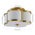 thumbnail image 3 of JONATHAN Y Quatrefoil 13" Scalloped Shade Metal Classic Glam LED Flush Mount, Brass Gold, 3 of 7
