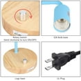 thumbnail image 3 of Blue Industrial Table Lamp, Wooden Base with Metal Frame and Rotary Switch, 3 of 5