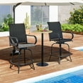 thumbnail image 2 of Gymax Outdoor Swivel Bar Stool Set of 2 w/Breathable Fabric and Heavy Duty Metal Frame Black, 2 of 9