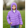 thumbnail image 3 of Lanbubble Girls Puffer Jacket Hooded Packable Winter Coat with Pockets Lightweight Warm Outerwear for Kids, Sizes 4-12 Years, 3 of 9