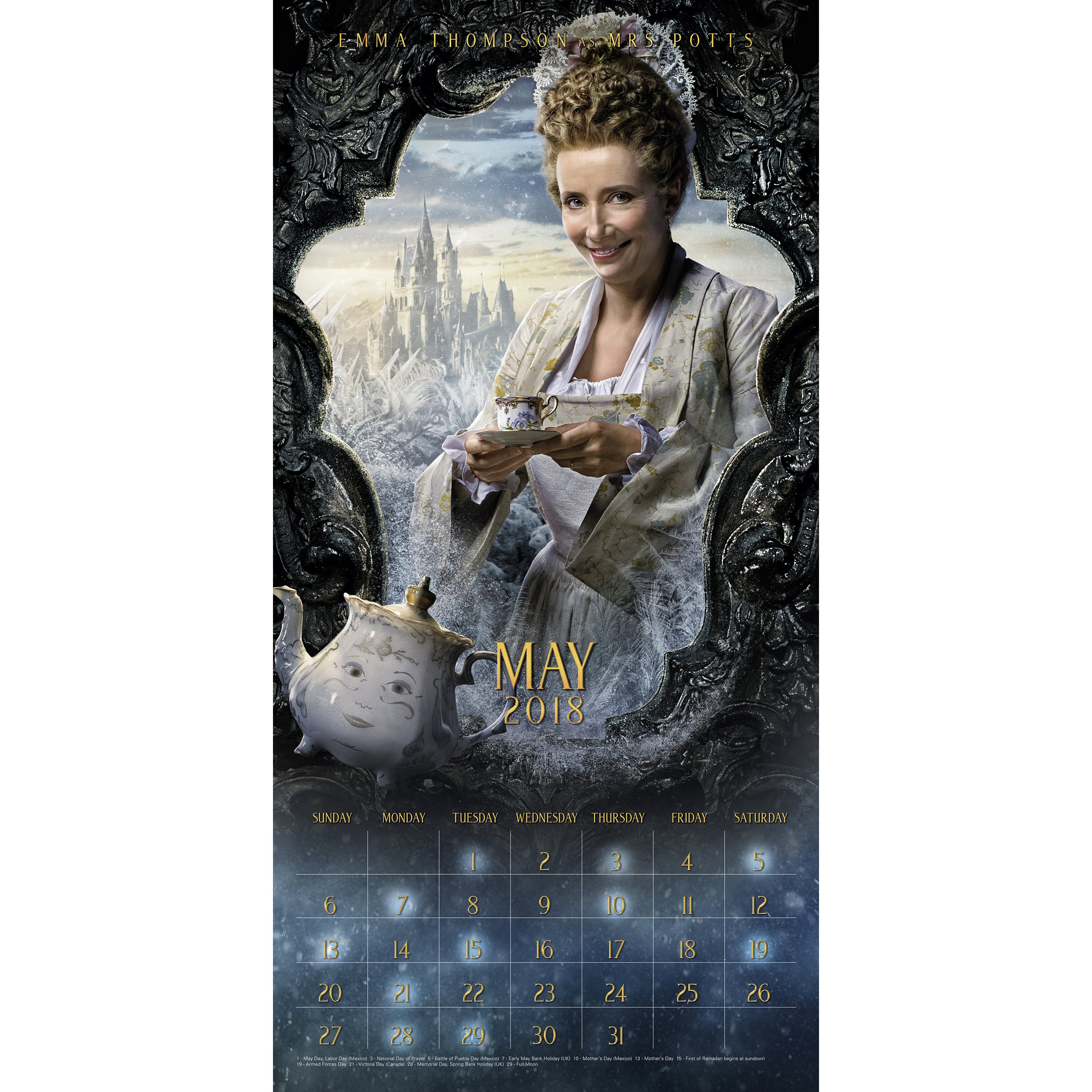 2018 Day Dream Beauty and The Beast Wall Calendar - Walmart.com