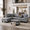 Gray, variant on BSHTI Gray Faux Leather L-Shaped Sectional Sofa with Reversible Storage Chaise for Living Room, Storage Ottoman & Cup Holders, 3-Seat Contemporary Couch
