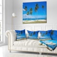 thumbnail image 2 of Designart Bright and Clear Tropical Beach - Seascape Throw Pillow - 18x18, 2 of 4