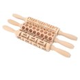 thumbnail image 5 of Rodillo de madera con relieve, bonito patrón navideño, rodillo grabado en relieve para hornear galletas en relieve, 3 uds., 5 of 5