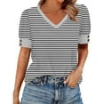 thumbnail image 2 of Blczomt Short Sleeve Womens Shirts Casual Trendy Gray Tee Dressy Womens Blouses,S, 2 of 5