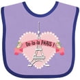 thumbnail image 3 of Inktastic Paris Oo-la-la with Eiffel Tower and Flowers in Pink Heart Boys or Girls Baby Bib, 3 of 4