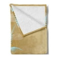 thumbnail image 2 of Beach Soft Flannel Fleece Throw Blanket, Illustration of Hammock in the Tropical Sandy Beach with Exotic Color Ocean Print, Cozy Plush for Indoor and Outdoor Use, 50" x 60", Navy Cream, by Ambesonne, 2 of 5