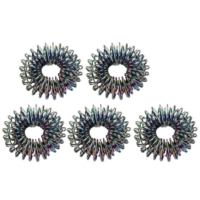 LEEYNEER 5Pcs Massage Circles Round Smell-less Long-term Use Kill Time Flexibility Relieve Stress Metal Mini Spring Anti-Stress Rings Daily Accessories