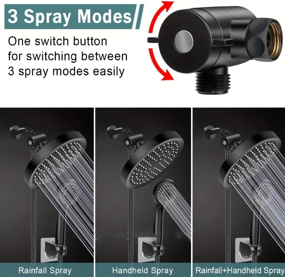 DnxnIaIfy Shower Head, High Pressure Rain ShowerHead, Handheld ShowerHeads Combo with 60" Hose for bathroom