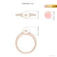 thumbnail image 5 of ANGARA Freshwater Cultured Pearl Ring with Diamond Collar in 14K Rose Gold for Women | June Birthstone, Birthday, Anniversary, Jewelry Gift for Women | Pearl Ring, 5 of 9