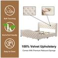 thumbnail image 4 of Bonzy Home King Size Bed Frame with Storage Velvet Upholstered Sleigh Bed with Headboard Button Tufted Easy Assembly Luxury, 4 of 10