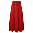 thumbnail image 3 of Maplenight Skirts for Women Drawstring Elastic Waist Flowy Flared Ruffle Maxi Skirts,Sizes S-2XL, 3 of 4