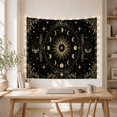 thumbnail image 4 of Celestial Sun Moon Phases Mandala Against Black Background Mystical Folk Art for Celestial Decor Lovers Intricate Wall Art Birthday Gift Tapestry Wall Hanging for Bedroom and Living Room, 4 of 5