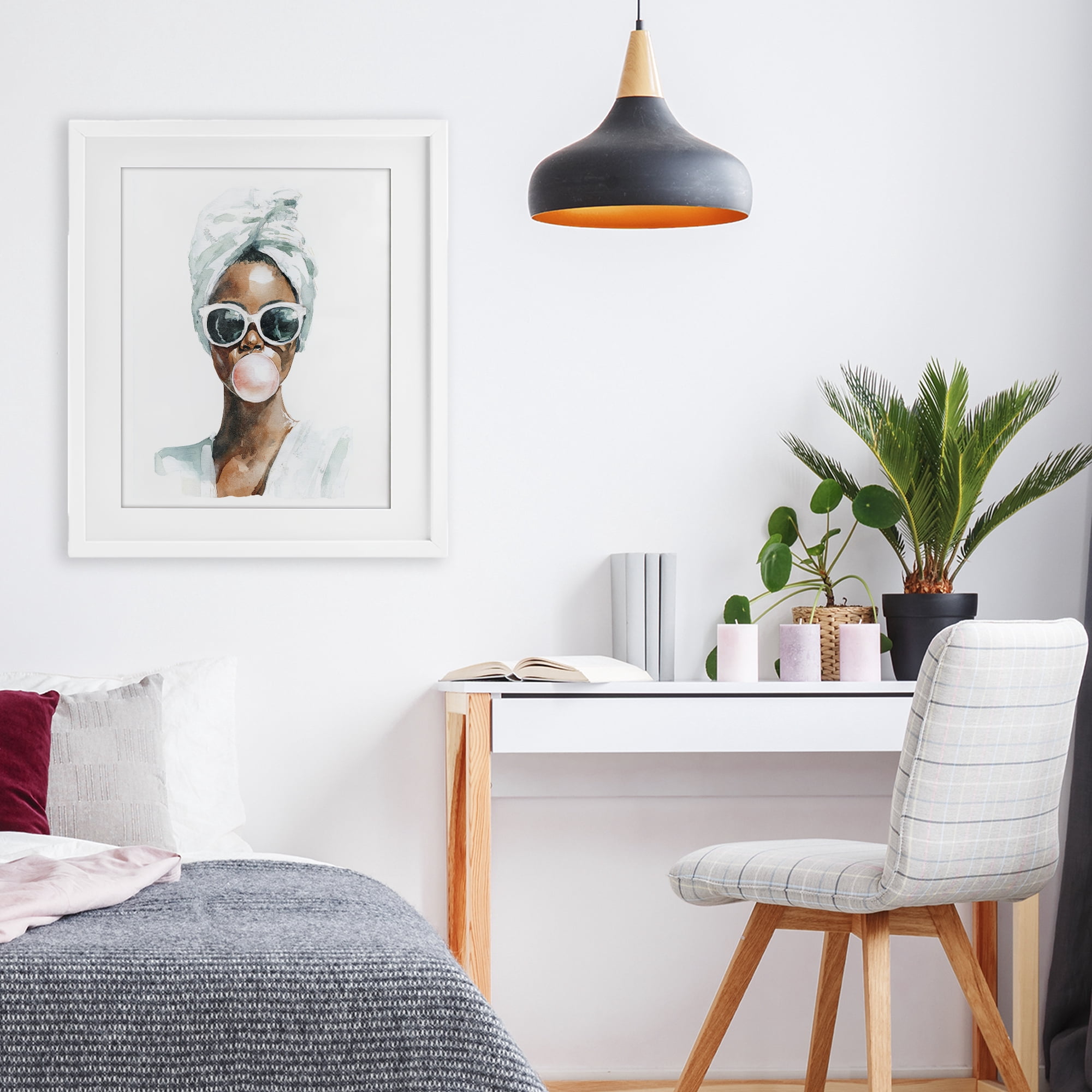 Stupell Industries Bubble Reverie Female White Framed Print Under Glass, design by Svetlana Aleynikova