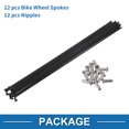 thumbnail image 4 of Unique Bargains Bicycle Spokes 14G Bike Wheel Spokes 304 Stainless Steel 1 Set Black-195mm, 4 of 7
