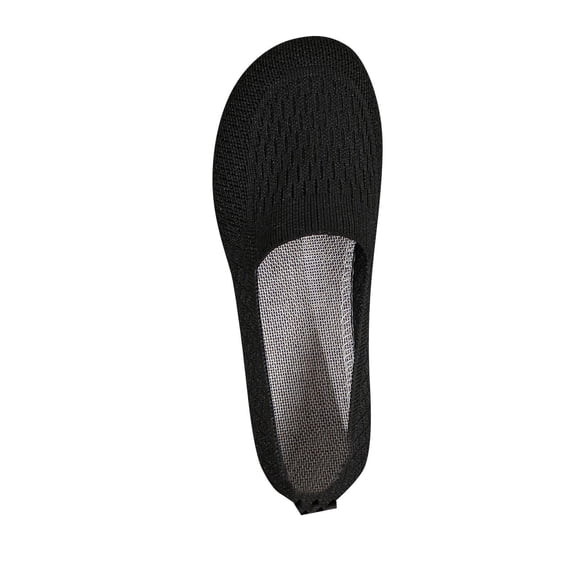 Xfvqtps Womens Knitted Flat Shoes Slip on Hollow out Close Toe Mesh Soft Sole Non Slip Comfortable Breathable Lightweight Walking Work Casual Summer Flats Black