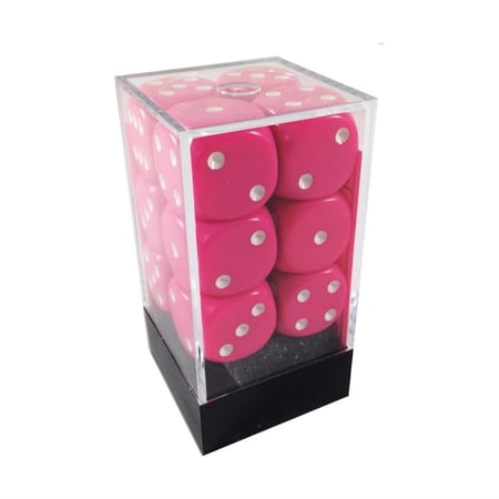 Chessex DND Dice Set D&D Dice-16mm Opaque Pink and White Plastic Polyhedral Dice Set-Dungeons and Dragons Dice Includes 12 Dice - D6, Various (CHX25644)