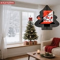 thumbnail image 3 of Stylish Metal Hanging Christmas Tree Wind Spinner - Abstract Triangular Design with Red & White Geometric Floral Pattern for Garden Decor, 3 of 7