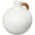 thumbnail image 2 of Studio 350 White Ceramic Jug Inspired Vase with Rattan Wrapped Handle White - 12"W, 13"H, 2 of 5