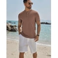 thumbnail image 3 of COOFANDY Mens Mock Turtleneck Sweater Short Sleeve Ribbed Knit Turtleneck Slim Fit Casual Sweater Soft, 3 of 6