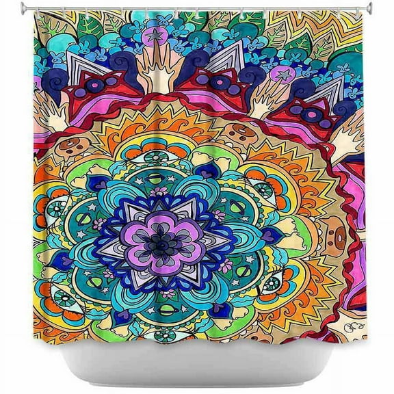 Shower Curtains - DiaNoche Designs - Microcosm Mandala