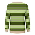 thumbnail image 5 of CLOISE Women Sweatshirt Striped Color Block Oversized Sweatshirts Crewneck Long Sleeve Hoodies Shirts Green Basic Blouses Fall Tunic Y2k Outfits XL, 5 of 5