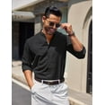 thumbnail image 3 of COOFANDY Mens Band Collar Dress Shirt Oxford Casual Shirt Untucked Button Down Shirt, 3 of 6