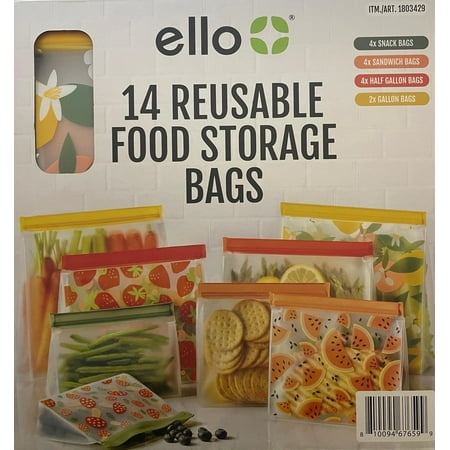 Ello reusable food storage bags - 14 bags