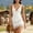 White, variant on Women's Solid Color Sleeveless Deep V-Neck Fringe Mini Dress, Form-Fitting Western Style Dress with Front Zipper, Suede-Look Party Dress for Night Out and Cowgirl Events Brown XXL