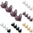 thumbnail image 3 of XFLWAM Daisy Bras for Older Women Comfy Front Closure Button Breathable Bras Plus Size No Underwire Push Up Bra for Seniors 4 Pack, 3 of 3