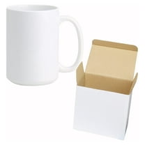 Ceramic 15oz White Sublimation Coffee Mug in White Box, Case of 24