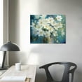 thumbnail image 3 of COMIO  White Flowers Botanical Canvas Wall Art Teal Green Plants Painting Bloosom Florals Picture Abstract Artwork Framed for Bathroom Bedroom Living Room Kitchen Office Home Decor, 3 of 4