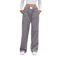 thumbnail image 3 of Pantalones Bóxer de Cuadros A Rayas para Mujer, de Algodón, para Estar en Casa, Informales, Estilo Y2K, con Bolsillos Negro L, 3 of 9