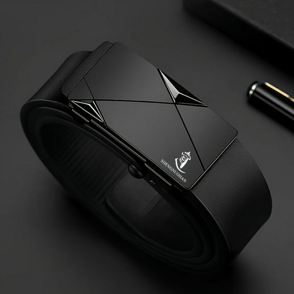 Business genuine leather automatic buckle belt