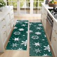 thumbnail image 4 of Kitchen Rugs Sets Of 2,Green Christmas Snowflake Pattern Anti Fatigue Kitchen Mat Rugs Non Slip Washable,Decorative Kitchen Floor Mats for Kitchen,Sink,Laundry,17"X47", 4 of 5