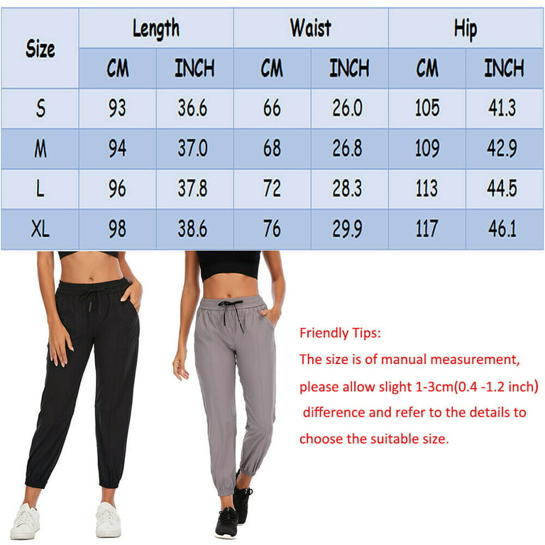 Women's Sports Drawstring Joggers Pants Elastic Waist Trousers Athletic  Solid Color Sweatpants, Black, S 