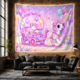 thumbnail image 6 of Cute Unicorn with Flower Crown in Dreamy Sky, Dreamy Fantasy for Pastel Lovers, Unicorn Wall Art, Birthday Gift Tapestry Wall Hanging for Bedroom and Living Room, 6 of 7