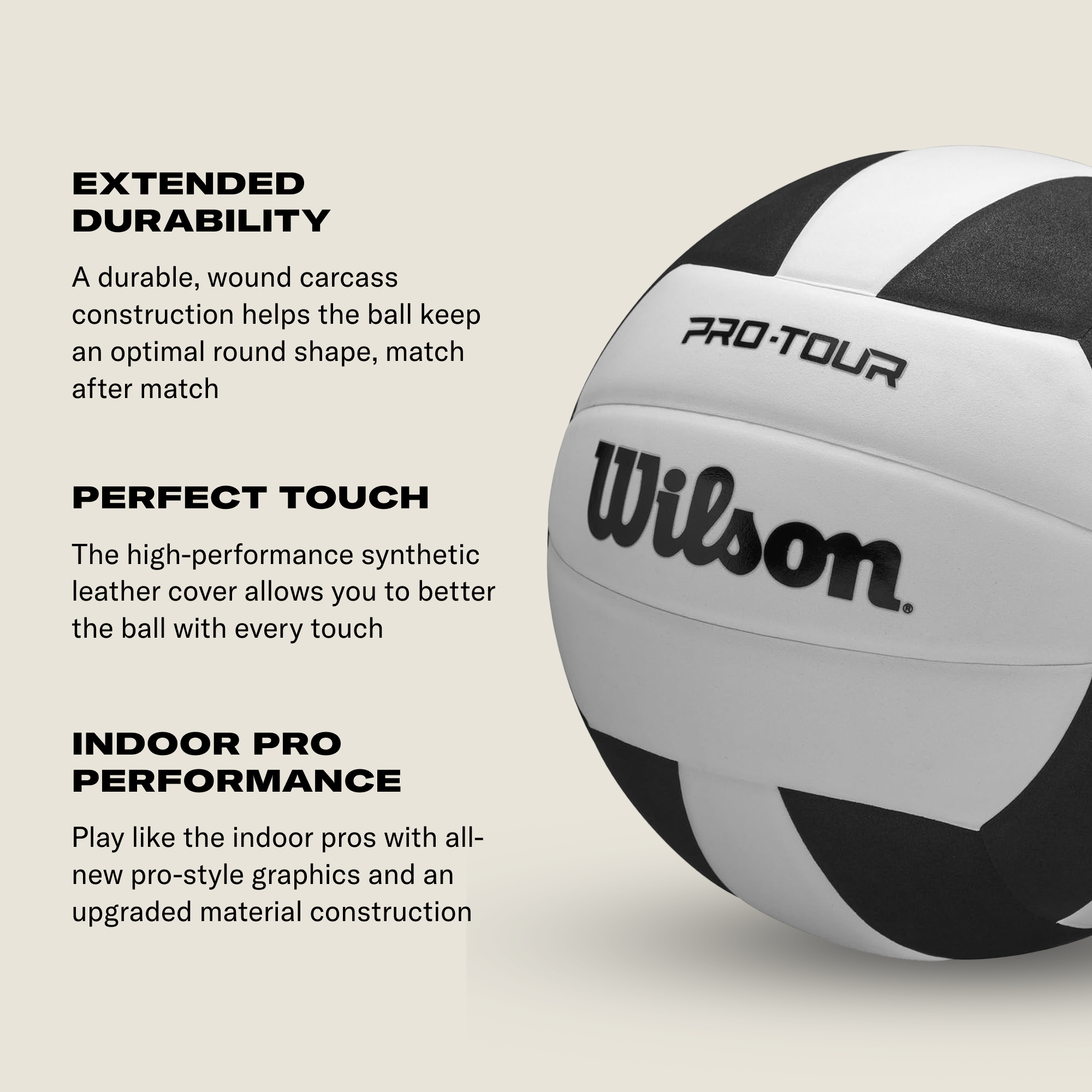 Wilson Pro Tour Indoor Volleyball Black/White photo 4