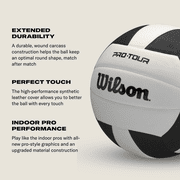 Wilson Pro Tour Indoor Volleyball - Black/White, Official Size