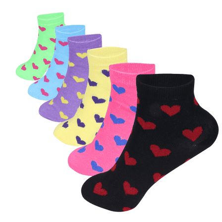 12 Pairs Assorted Women's Lightweight Cotton Socks Heart love Casual Low Cut Ankle Size: 9-11