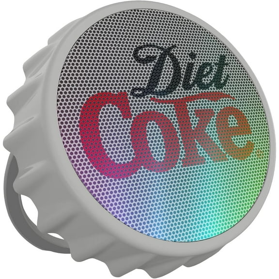 Diet Coke Bottle Cap Shaped Bluetooth Speaker with Kickstand, Color Changing Light, FM Radio, 6H Playtime, Micro SD Card, Aux Port for Home/Outdoors/Beach/Bar | Portable Bluetooth Speakers